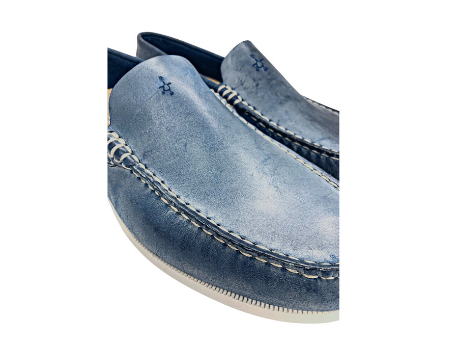 blue venetian loafers detail