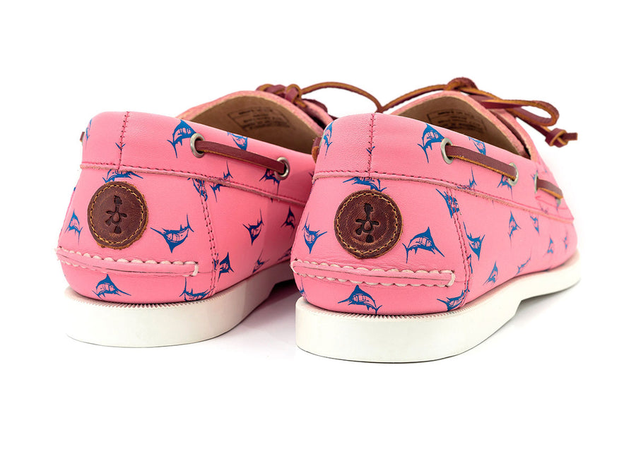 pink boat shoes heel