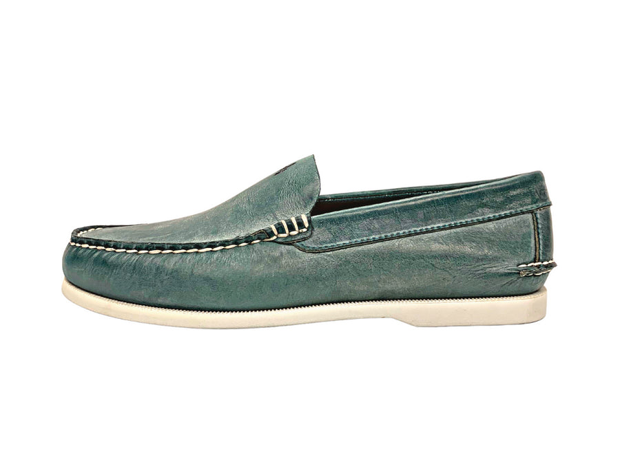 green venetian loafers side