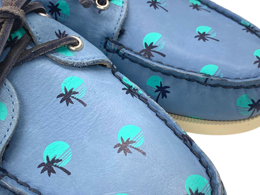 light blue boat shoes detail